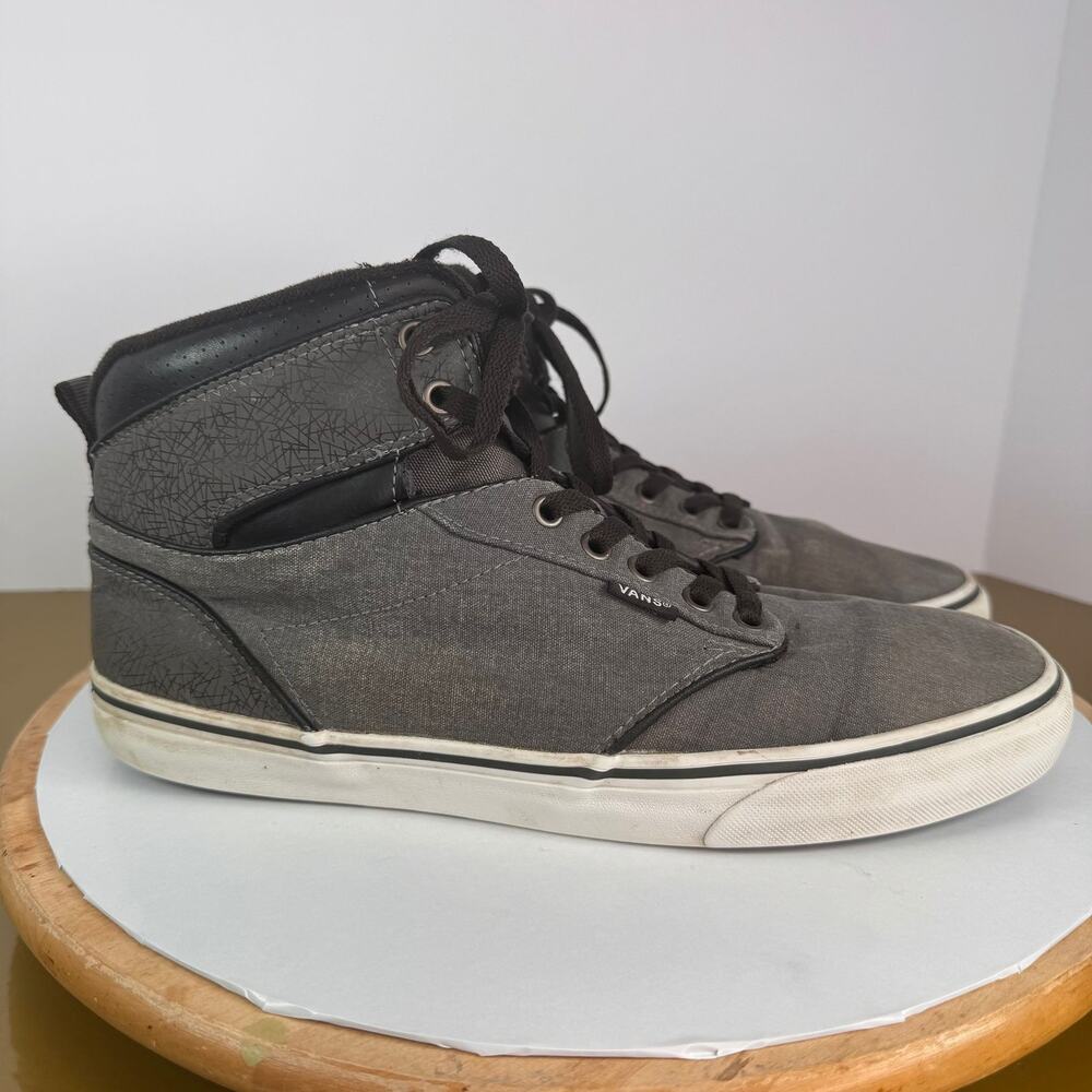 Vans Atwood High Top Gray Sneakers Skater Streetwear Athleisure Mens Size 10.5